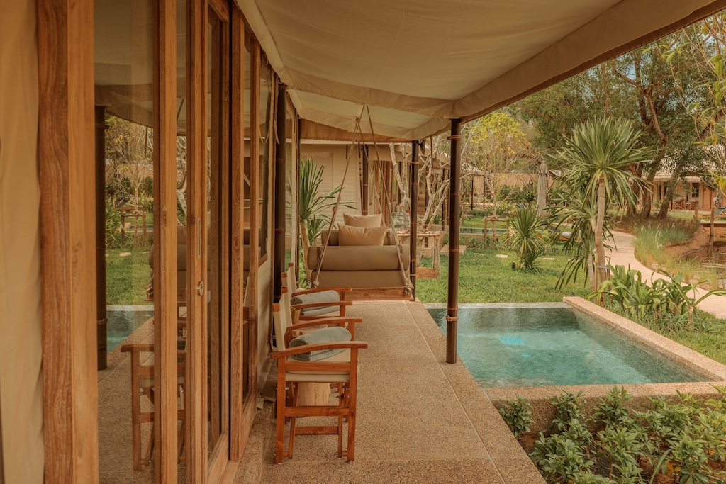 Steps from Bangtao Beach, Twinpalms Tented Camp Phuket blends safari-style canvas suites with barefoot luxury, delivering one of the island's most romantic, adults-only escapes.