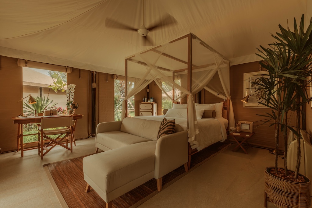 Steps from Bangtao Beach, Twinpalms Tented Camp Phuket blends safari-style canvas suites with barefoot luxury, delivering one of the island's most romantic, adults-only escapes.