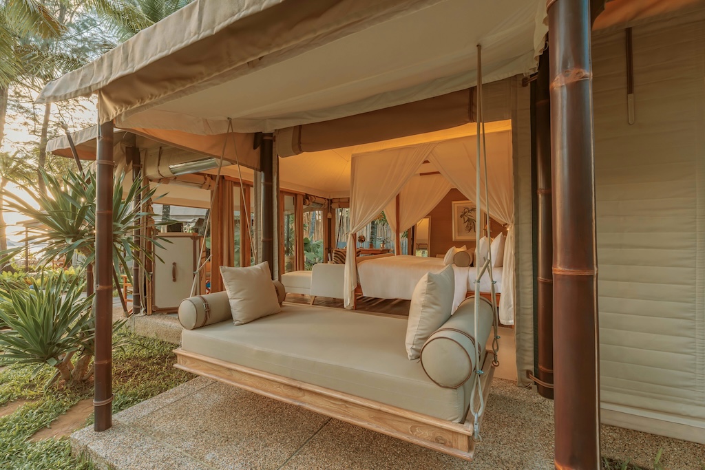 Steps from Bangtao Beach, Twinpalms Tented Camp Phuket blends safari-style canvas suites with barefoot luxury, delivering one of the island's most romantic, adults-only escapes.