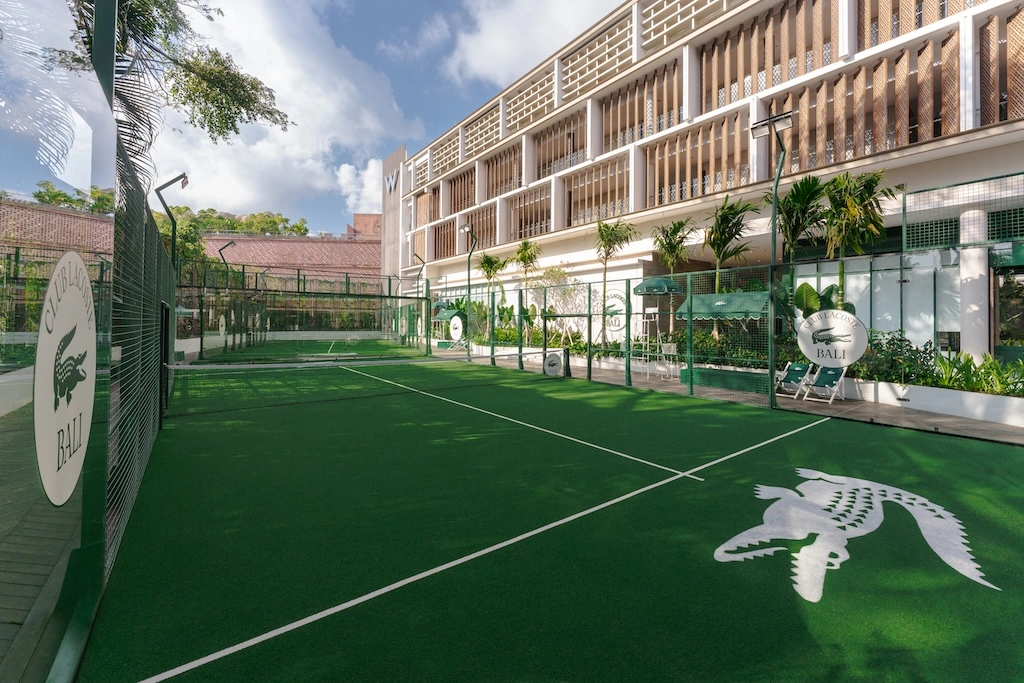 W Bali – Seminyak has launched Club Lacoste, a chic new padel club complete with a boutique stocking the brand's first dedicated padel capsule