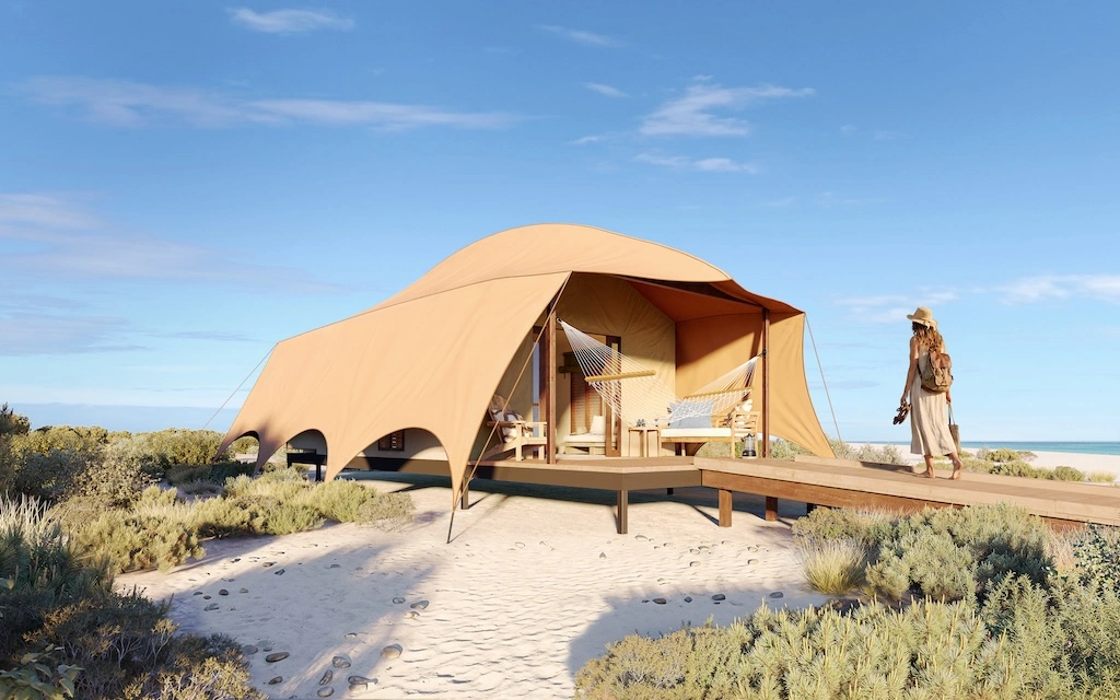 Remote Western Australia coastal camp Sal Salis Ningaloo Reef will reopen in March with exciting new-look tents and public spaces.