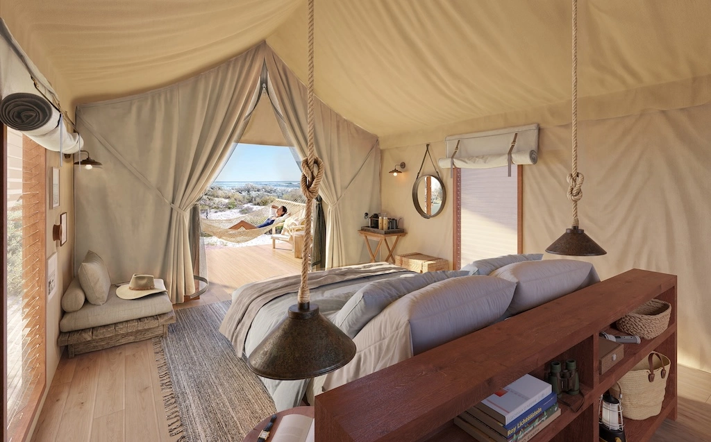 Remote Western Australia coastal camp Sal Salis Ningaloo Reef will reopen in March with exciting new-look tents and public spaces.